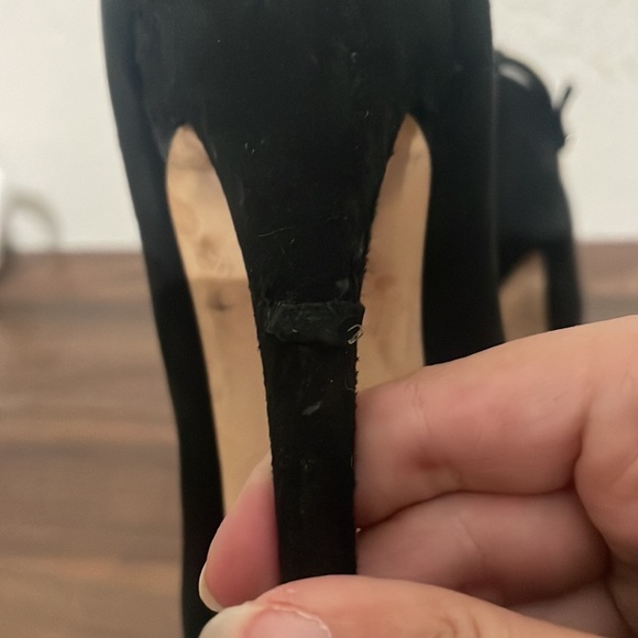 Giuseppe Zanotti Black Suede Peep Toe Platform Ankle Strap Pumps Size 35 - Picture 4 of 9